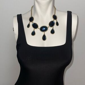 Lia Sophia/Kiam Family Collection "DUCHESS"  Royal Blue and Gold Necklace